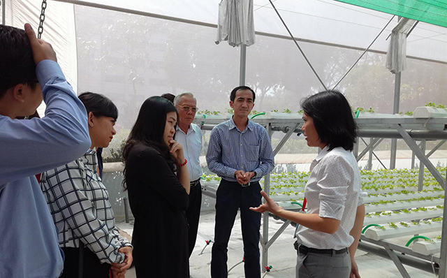 Ms. Nhieu Tran, Technological Solution Section Lead, QTSC introduced greenhouse farming application for fresh vegetable