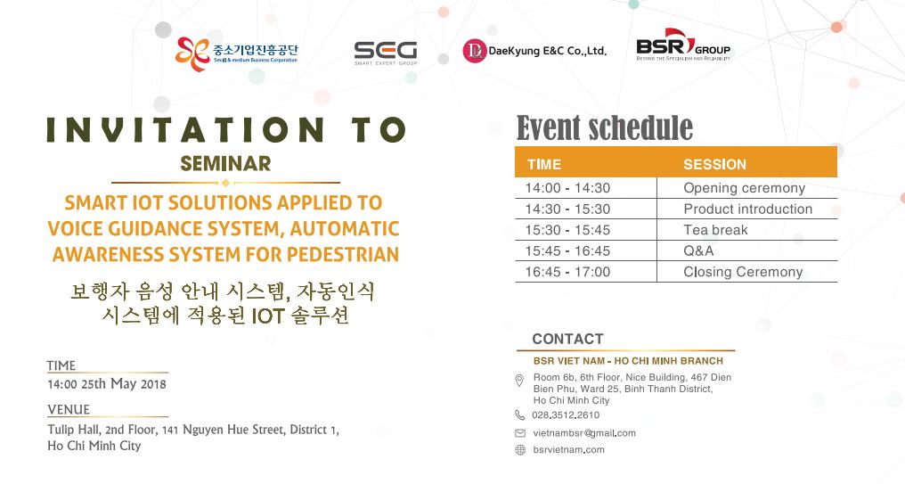 Invitation to Seminar "Smart IoT Solutions applied to Voice guidance system, Automatic awareness system for pedestrian"
