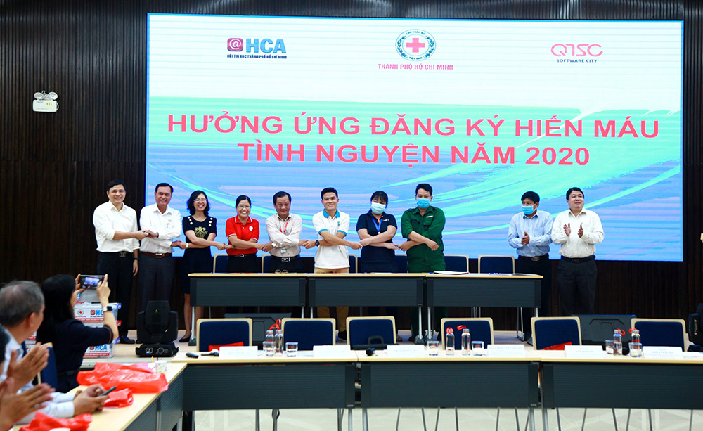 Hình 2: Các doanh nghiệp CNTT cam kết tham gia chương trình Hiến máu tình nguyện năm 2020