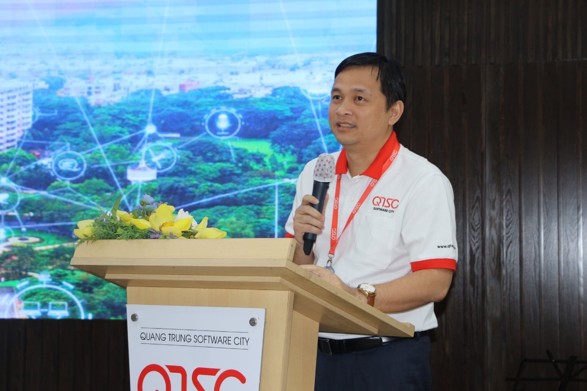 Mr. Lam Nguyen Hai Long – CEO of QTSC, briefly highlighted QTSC’s remarkable achievements in 2020 and development orientation in 2021