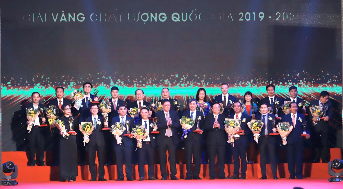 Hình 2: Các doanh nghiệp nhận giải thưởng Giải Vàng Chất lượng Quốc gia 2019, 2020