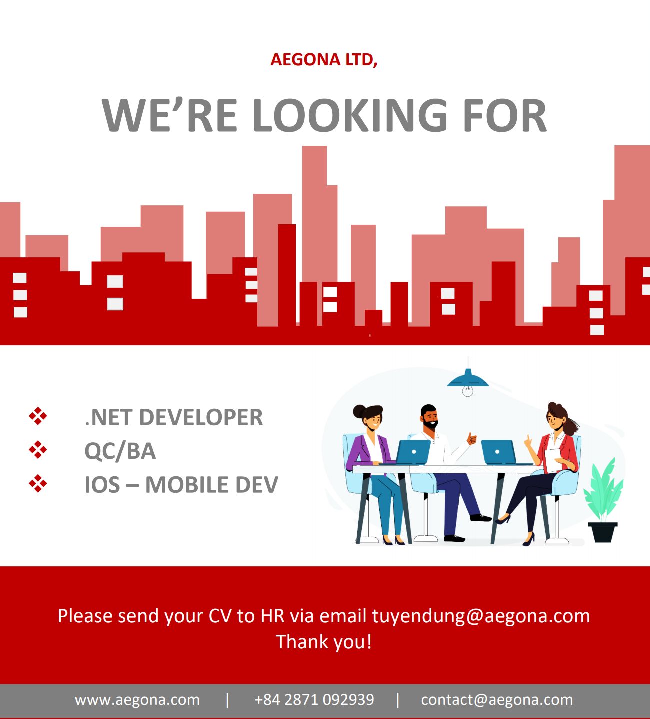 Job opportunities at Aegona