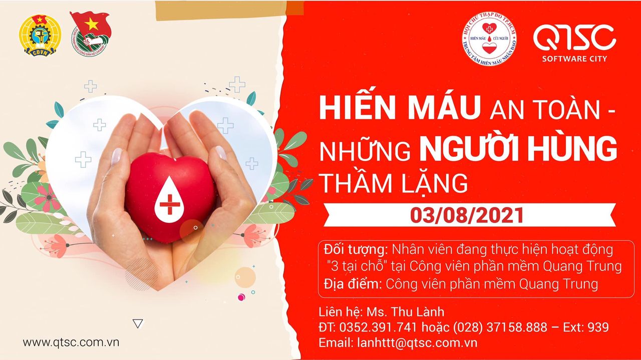 Hình 1: Thông điệp của chương trình hiến máu nhân đạo tại QTSC