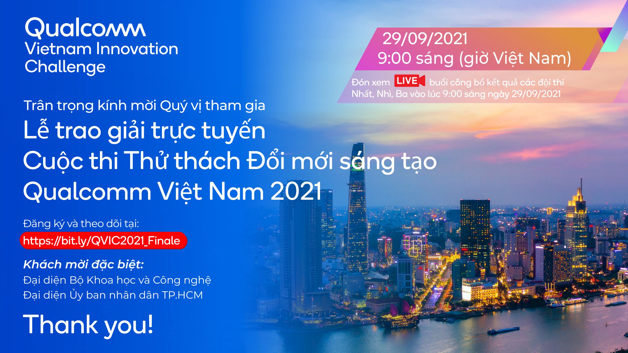 Lễ trao giải trực tuyến "Cuộc thi Thử thách Đổi mới sáng tạo Qualcomm Việt Nam 2021"