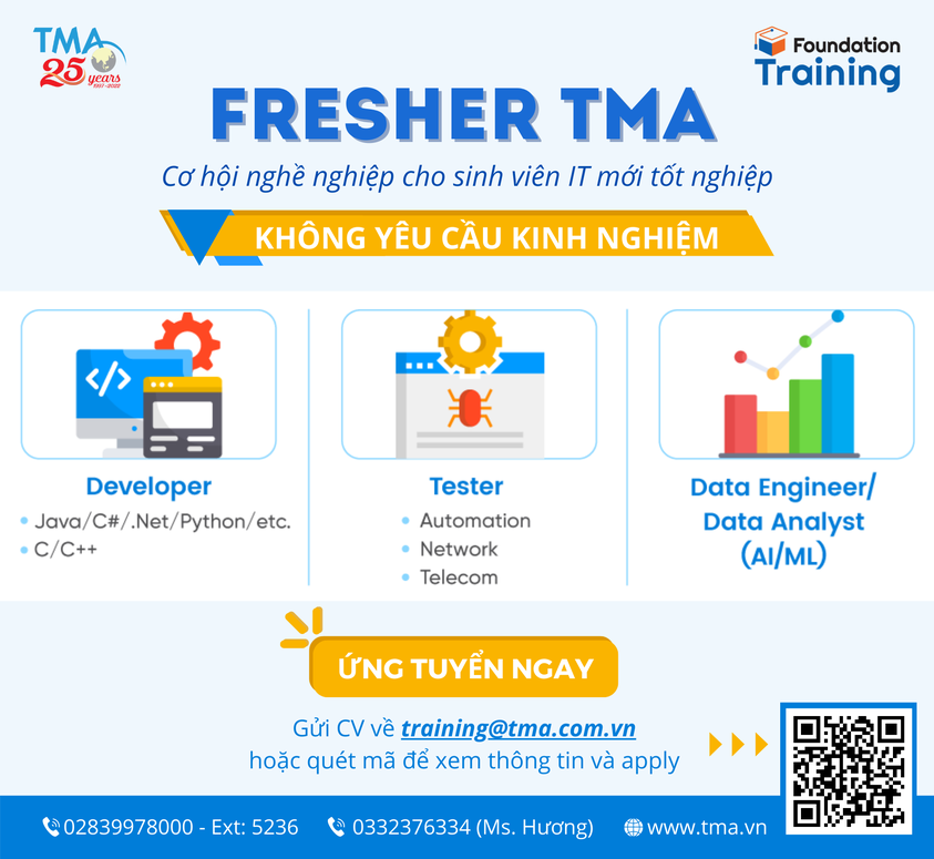 TMA: Cơ hội nghề nghiệp cho sinh viên IT mới tốt nghiệp