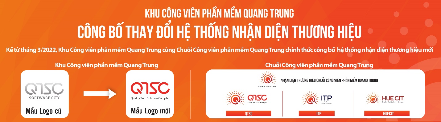 Kể từ tháng 03/2022, QTSC và Chuỗi Công viên phần mềm Quang Trung chính thức công bố hệ thống nhận diện thương hiệu mới.