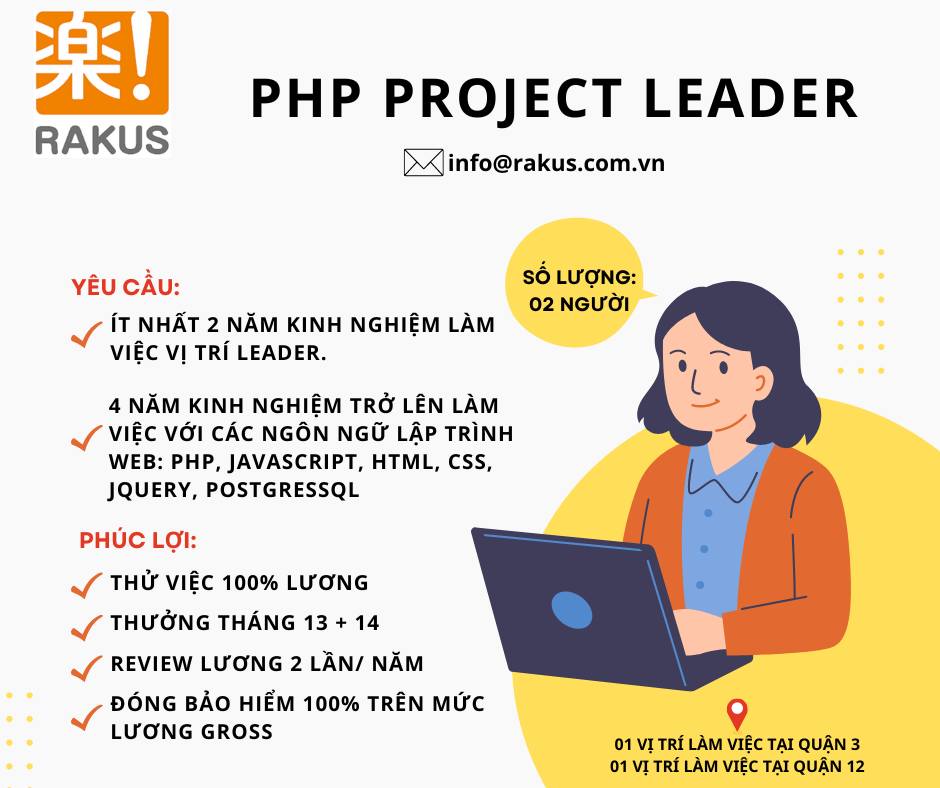 Rakus tuyển dụng vị trí PHP Project Leader