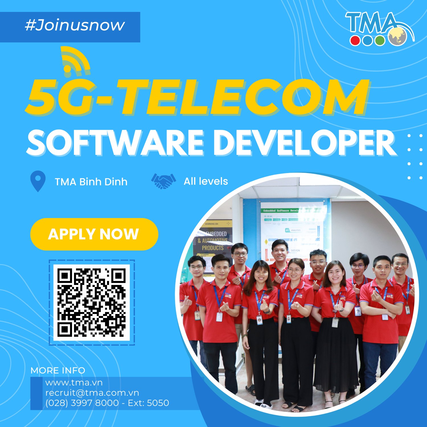 TMA Binh Dinh is looking for 5G-TELECOM Software Developer (All level)