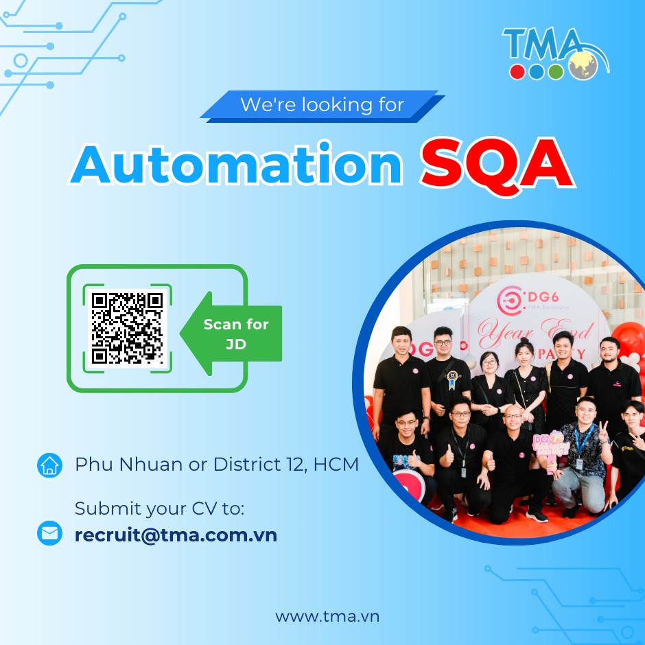 TMA Solutions tuyển vị trí Automation SQA 