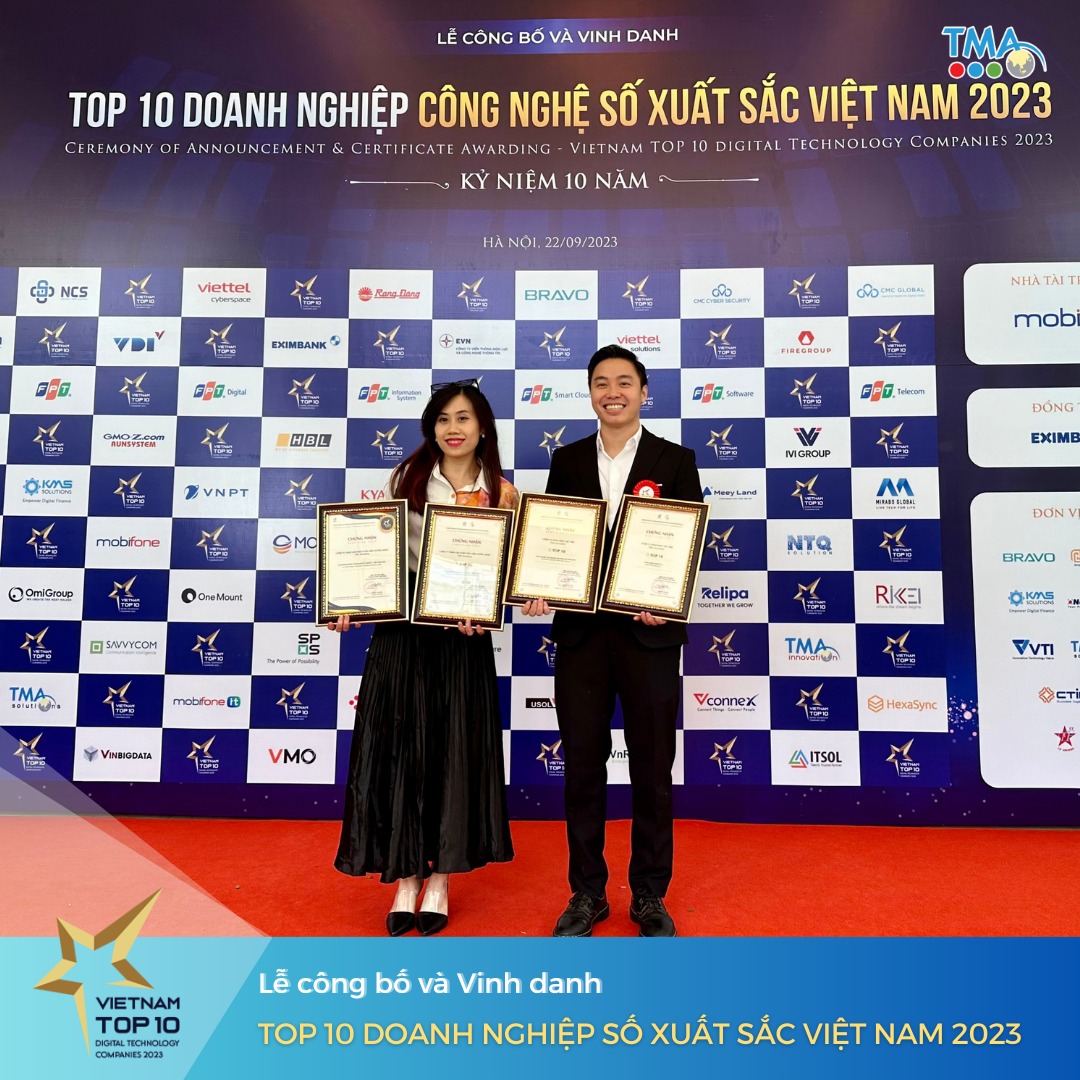 TMA tự hào được vinh danh tại 4 hạng mục thuộc “Top 10 doanh nghiệp số xuất sắc Việt Nam 2023” 
