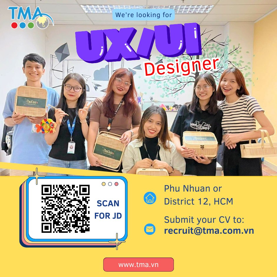 TMA Solutions tuyển dụng vị trí UX/UI Designer