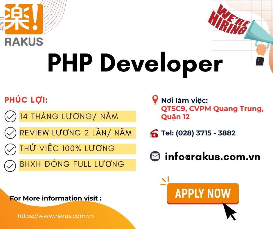 Rakus tuyển dụng vị trí PHP Developer