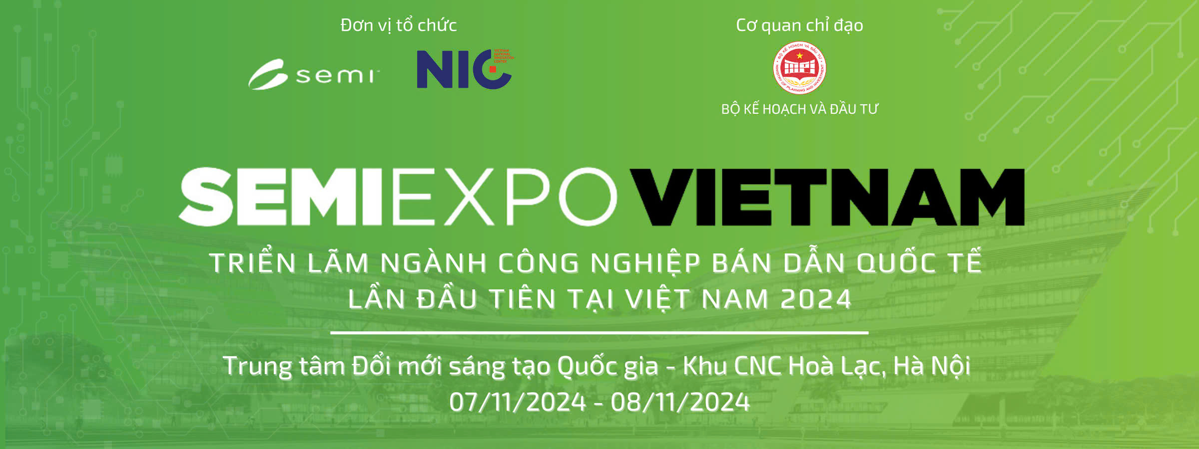 Mời tham gia "Triển lãm ngành công nghiệp bán dẫn Việt Nam 2024 - SEMIExpo Vietnam 2024"