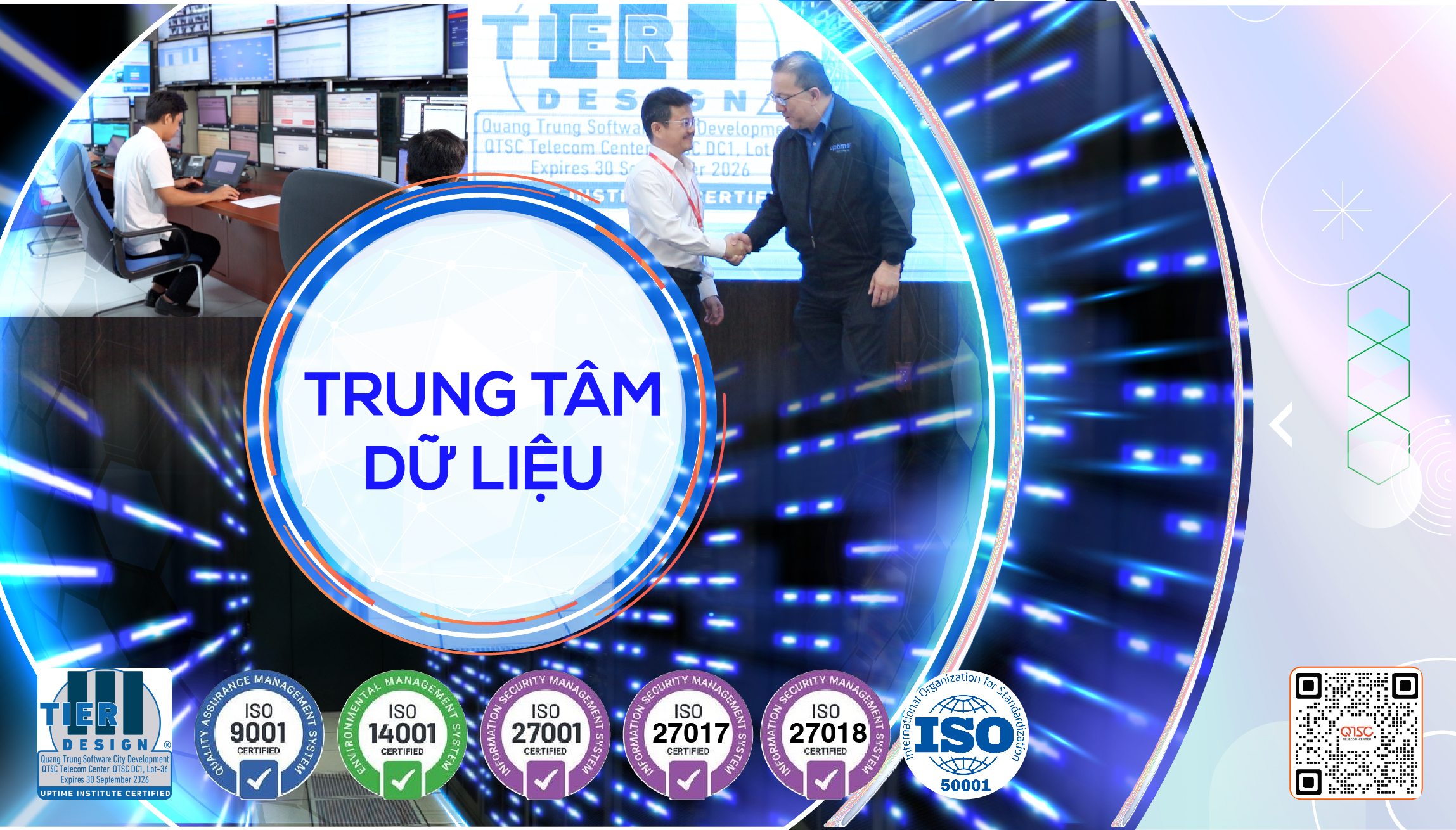 Trung tâm dữ liệu của QTSC đạt chứng chỉ Uptime Tier III